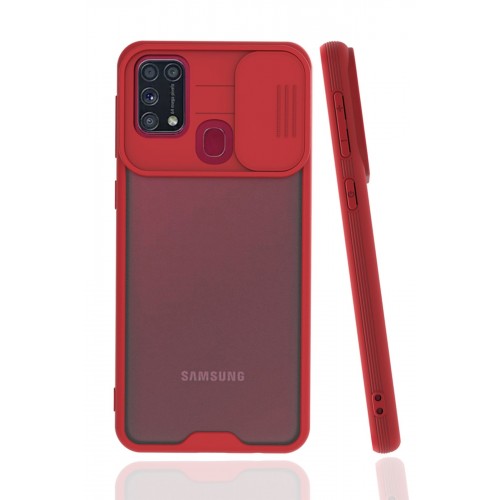 Newface Samsung Galaxy M31 Kılıf Platin Kamera Koruma Silikon - Kırmızı Newface Samsung Galaxy M31 Kılıf Platin Kamera Koruma Silikon - Kırmızı