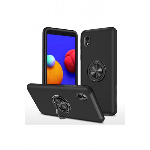 Newface Samsung Galaxy A01 Core Kılıf Elit Yüzüklü Kapak - Siyah Newface Samsung Galaxy A01 Core Kılıf Elit Yüzüklü Kapak - Siyah