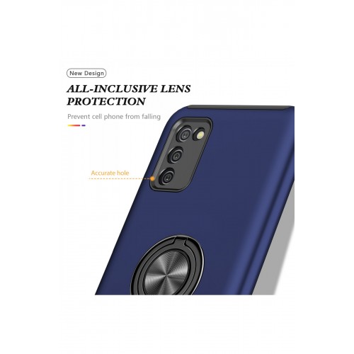 Newface Samsung Galaxy A02S Kılıf Elit Yüzüklü Kapak - Lacivert Newface Samsung Galaxy A02S Kılıf Elit Yüzüklü Kapak - Lacivert