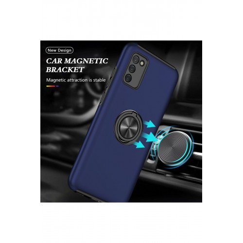 Newface Samsung Galaxy A02S Kılıf Elit Yüzüklü Kapak - Lacivert Newface Samsung Galaxy A02S Kılıf Elit Yüzüklü Kapak - Lacivert