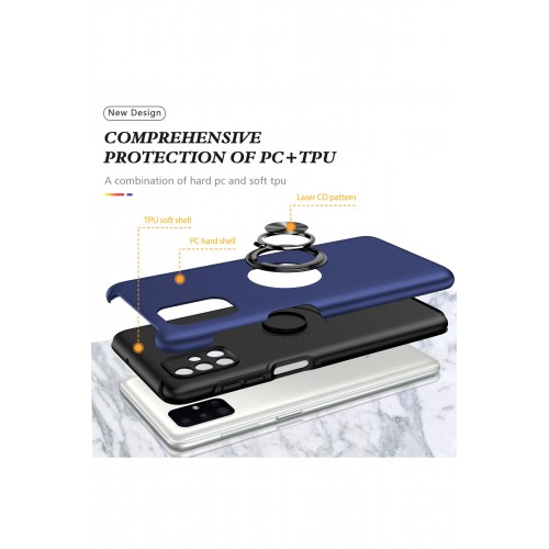 Newface Samsung Galaxy M51 Kılıf Elit Yüzüklü Kapak - Lacivert Newface Samsung Galaxy M51 Kılıf Elit Yüzüklü Kapak - Lacivert