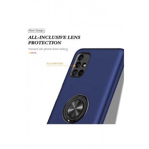 Newface Samsung Galaxy M51 Kılıf Elit Yüzüklü Kapak - Lacivert Newface Samsung Galaxy M51 Kılıf Elit Yüzüklü Kapak - Lacivert
