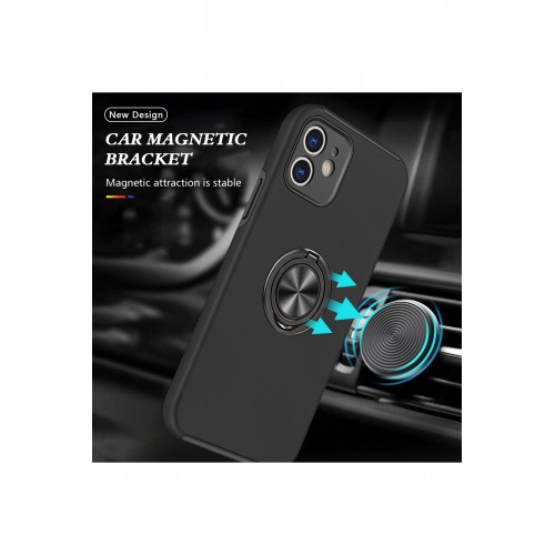 Newface iPhone 12 Mini Kılıf Elit Yüzüklü Kapak - Siyah Newface iPhone 12 Mini Kılıf Elit Yüzüklü Kapak - Siyah
