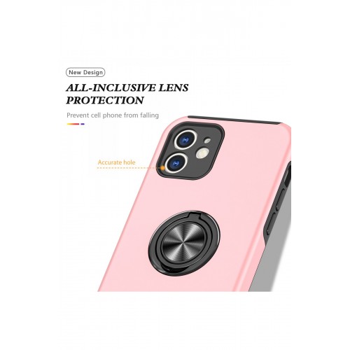 Newface iPhone 12 Mini Kılıf Elit Yüzüklü Kapak - Pembe Newface iPhone 12 Mini Kılıf Elit Yüzüklü Kapak - Pembe