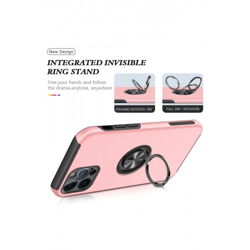 Newface iPhone 12 Pro Max Kılıf Elit Yüzüklü Kapak - Pembe Newface iPhone 12 Pro Max Kılıf Elit Yüzüklü Kapak - Pembe