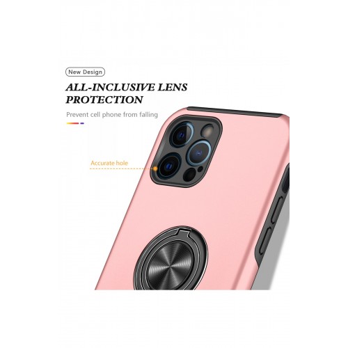Newface iPhone 12 Pro Max Kılıf Elit Yüzüklü Kapak - Pembe Newface iPhone 12 Pro Max Kılıf Elit Yüzüklü Kapak - Pembe