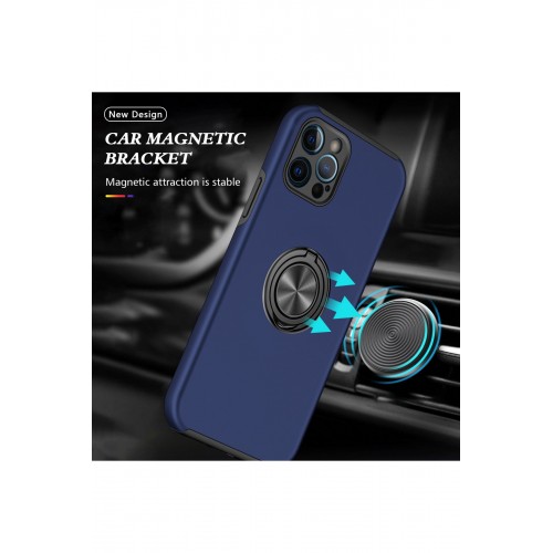Newface iPhone 12 Pro Max Kılıf Elit Yüzüklü Kapak - Lacivert Newface iPhone 12 Pro Max Kılıf Elit Yüzüklü Kapak - Lacivert