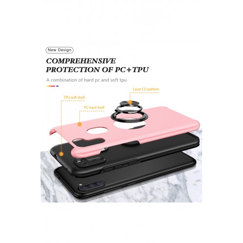 Newface Samsung Galaxy M11 Kılıf Elit Yüzüklü Kapak - Pembe Newface Samsung Galaxy M11 Kılıf Elit Yüzüklü Kapak - Pembe