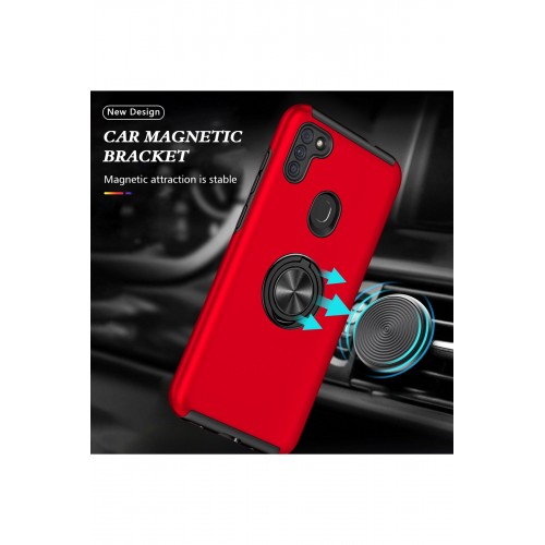 Newface Samsung Galaxy M11 Kılıf Elit Yüzüklü Kapak - Kırmızı Newface Samsung Galaxy M11 Kılıf Elit Yüzüklü Kapak - Kırmızı