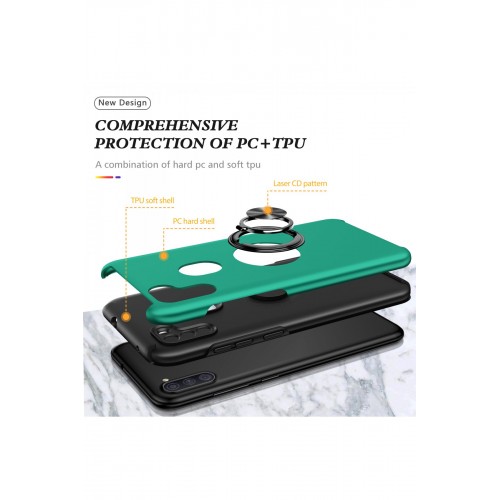 Newface Samsung Galaxy M11 Kılıf Elit Yüzüklü Kapak - Yeşil Newface Samsung Galaxy M11 Kılıf Elit Yüzüklü Kapak - Yeşil