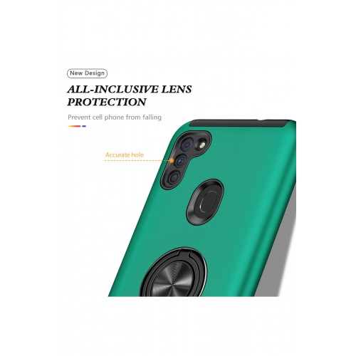 Newface Samsung Galaxy M11 Kılıf Elit Yüzüklü Kapak - Yeşil Newface Samsung Galaxy M11 Kılıf Elit Yüzüklü Kapak - Yeşil