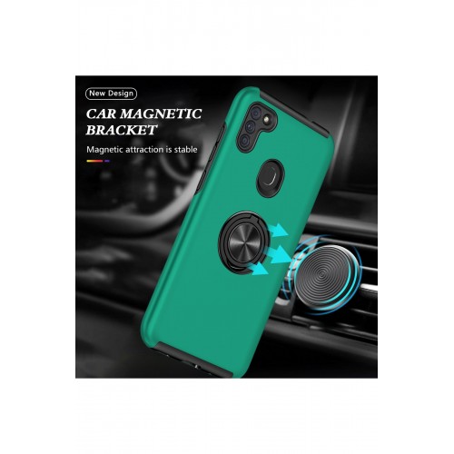 Newface Samsung Galaxy M11 Kılıf Elit Yüzüklü Kapak - Yeşil Newface Samsung Galaxy M11 Kılıf Elit Yüzüklü Kapak - Yeşil