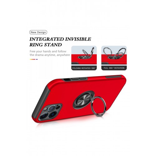 Newface iPhone 12 Pro Kılıf Elit Yüzüklü Kapak - Kırmızı Newface iPhone 12 Pro Kılıf Elit Yüzüklü Kapak - Kırmızı