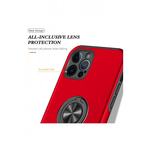 Newface iPhone 12 Pro Kılıf Elit Yüzüklü Kapak - Kırmızı Newface iPhone 12 Pro Kılıf Elit Yüzüklü Kapak - Kırmızı