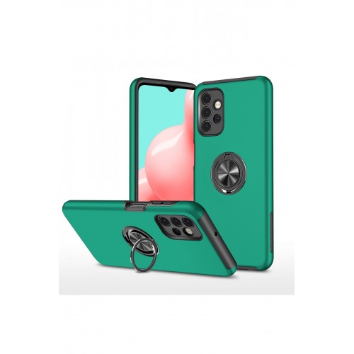 Newface Samsung Galaxy A72 Kılıf Elit Yüzüklü Kapak - Yeşil
