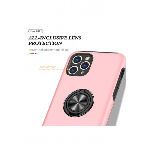 Newface iPhone 11 Pro Kılıf Elit Yüzüklü Kapak - Pembe Newface iPhone 11 Pro Kılıf Elit Yüzüklü Kapak - Pembe