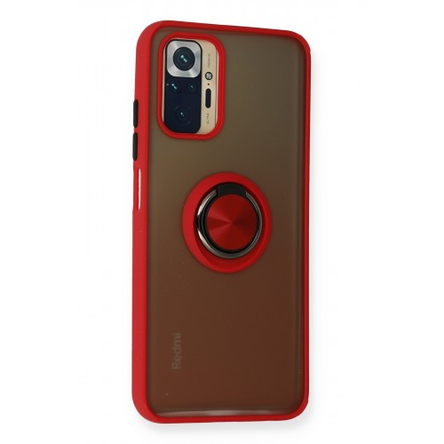 Newface Xiaomi Redmi Note 10S Kılıf Montreal Yüzüklü Silikon Kapak - Kırmızı Newface Xiaomi Redmi Note 10S Kılıf Montreal Yüzüklü Silikon Kapak - Kırmızı