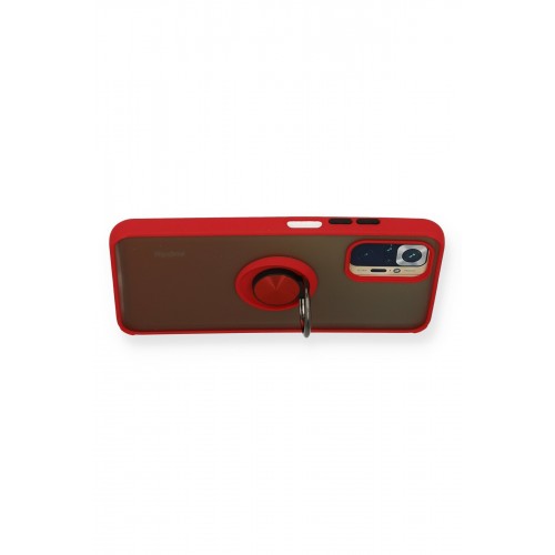 Newface Xiaomi Redmi Note 10S Kılıf Montreal Yüzüklü Silikon Kapak - Kırmızı Newface Xiaomi Redmi Note 10S Kılıf Montreal Yüzüklü Silikon Kapak - Kırmızı