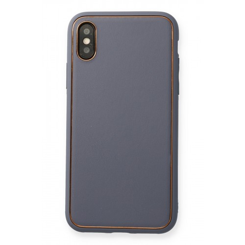 Newface iPhone XS Max Kılıf Coco Deri Silikon Kapak - Gri Newface iPhone XS Max Kılıf Coco Deri Silikon Kapak - Gri