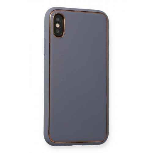 Newface iPhone XS Max Kılıf Coco Deri Silikon Kapak - Gri Newface iPhone XS Max Kılıf Coco Deri Silikon Kapak - Gri