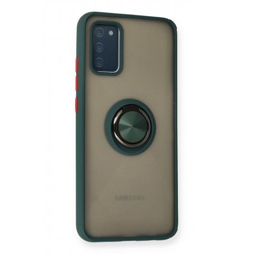 Newface Samsung Galaxy A02S Kılıf Montreal Yüzüklü Silikon Kapak - Yeşil Newface Samsung Galaxy A02S Kılıf Montreal Yüzüklü Silikon Kapak - Yeşil