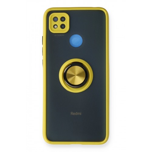 Newface Xiaomi Redmi 9C Kılıf Montreal Yüzüklü Silikon Kapak - Sarı Newface Xiaomi Redmi 9C Kılıf Montreal Yüzüklü Silikon Kapak - Sarı