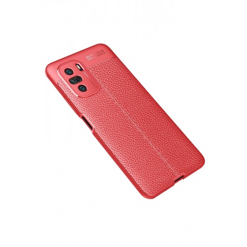 Newface Xiaomi Poco F3 Kılıf Focus Derili Silikon - Kırmızı Newface Xiaomi Poco F3 Kılıf Focus Derili Silikon - Kırmızı