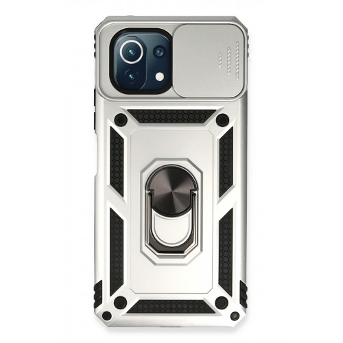 Newface Xiaomi Mİ 11 Lite Kılıf Pars Lens Yüzüklü Silikon - Gümüş Newface Xiaomi Mİ 11 Lite Kılıf Pars Lens Yüzüklü Silikon - Gümüş