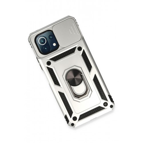Newface Xiaomi Mİ 11 Lite Kılıf Pars Lens Yüzüklü Silikon - Gümüş Newface Xiaomi Mİ 11 Lite Kılıf Pars Lens Yüzüklü Silikon - Gümüş