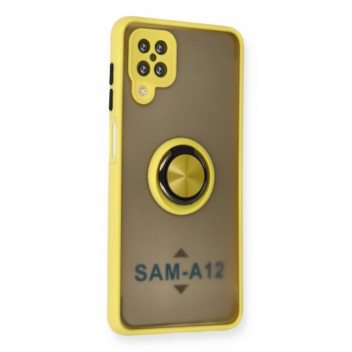 Newface Samsung Galaxy M12 Kılıf Montreal Yüzüklü Silikon Kapak - Sarı Newface Samsung Galaxy M12 Kılıf Montreal Yüzüklü Silikon Kapak - Sarı