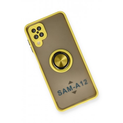Newface Samsung Galaxy M12 Kılıf Montreal Yüzüklü Silikon Kapak - Sarı Newface Samsung Galaxy M12 Kılıf Montreal Yüzüklü Silikon Kapak - Sarı