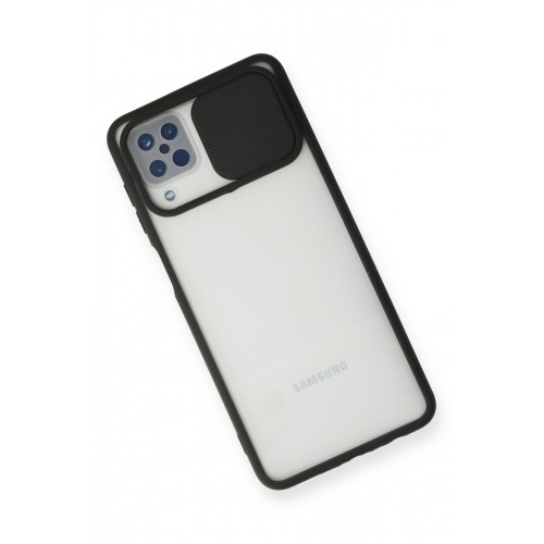 Newface Samsung Galaxy M12 Kılıf Palm Buzlu Kamera Sürgülü Silikon - Siyah Newface Samsung Galaxy M12 Kılıf Palm Buzlu Kamera Sürgülü Silikon - Siyah