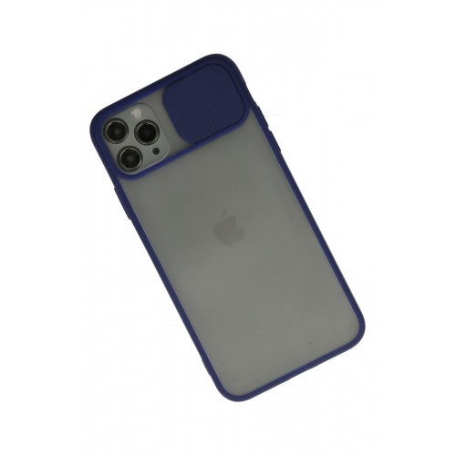 Newface iPhone 11 Pro Max Kılıf Palm Buzlu Kamera Sürgülü Silikon - Lacivert Newface iPhone 11 Pro Max Kılıf Palm Buzlu Kamera Sürgülü Silikon - Lacivert