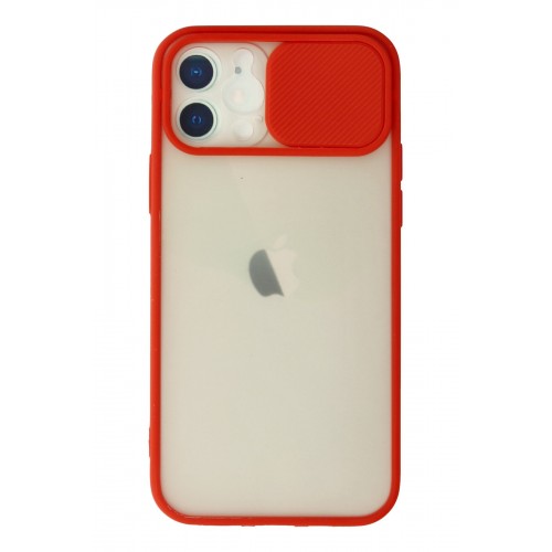 Newface iPhone 12 Kılıf Palm Buzlu Kamera Sürgülü Silikon - Kırmızı Newface iPhone 12 Kılıf Palm Buzlu Kamera Sürgülü Silikon - Kırmızı