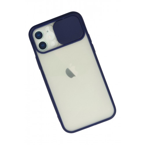 Newface iPhone 12 Kılıf Palm Buzlu Kamera Sürgülü Silikon - Lacivert Newface iPhone 12 Kılıf Palm Buzlu Kamera Sürgülü Silikon - Lacivert