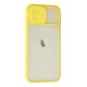 Newface iPhone 12 Kılıf Palm Buzlu Kamera Sürgülü Silikon - Sarı Newface iPhone 12 Kılıf Palm Buzlu Kamera Sürgülü Silikon - Sarı