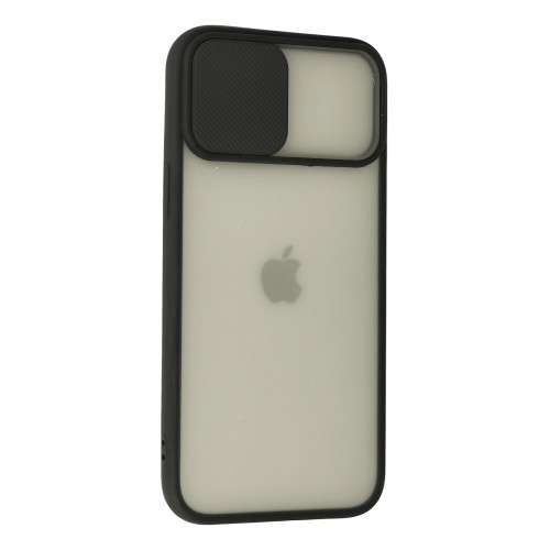 Newface iPhone 12 Pro Max Kılıf Palm Buzlu Kamera Sürgülü Silikon - Siyah Newface iPhone 12 Pro Max Kılıf Palm Buzlu Kamera Sürgülü Silikon - Siyah