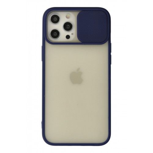 Newface iPhone 12 Pro Max Kılıf Palm Buzlu Kamera Sürgülü Silikon - Lacivert Newface iPhone 12 Pro Max Kılıf Palm Buzlu Kamera Sürgülü Silikon - Lacivert