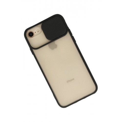 Newface iPhone 7 Kılıf Palm Buzlu Kamera Sürgülü Silikon - Siyah Newface iPhone 7 Kılıf Palm Buzlu Kamera Sürgülü Silikon - Siyah