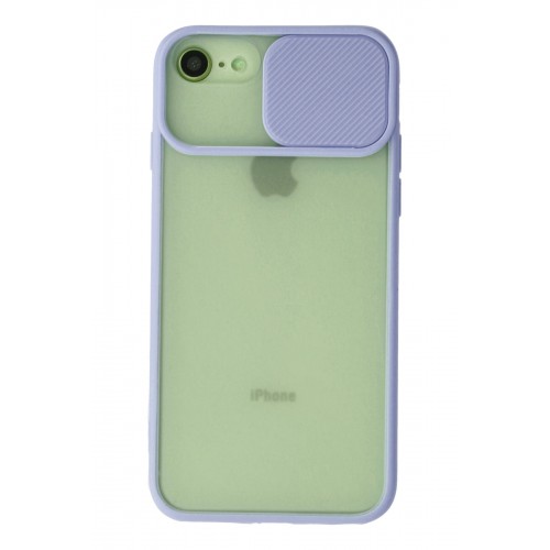 Newface iPhone 7 Kılıf Palm Buzlu Kamera Sürgülü Silikon - Lila Newface iPhone 7 Kılıf Palm Buzlu Kamera Sürgülü Silikon - Lila