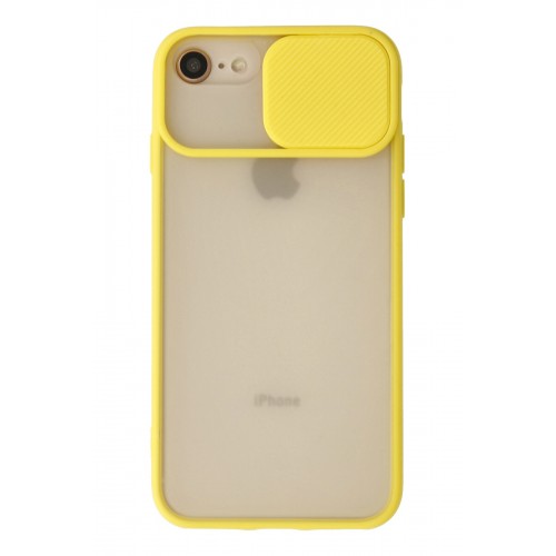 Newface iPhone 8 Kılıf Palm Buzlu Kamera Sürgülü Silikon - Sarı Newface iPhone 8 Kılıf Palm Buzlu Kamera Sürgülü Silikon - Sarı