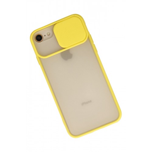 Newface iPhone 8 Kılıf Palm Buzlu Kamera Sürgülü Silikon - Sarı Newface iPhone 8 Kılıf Palm Buzlu Kamera Sürgülü Silikon - Sarı