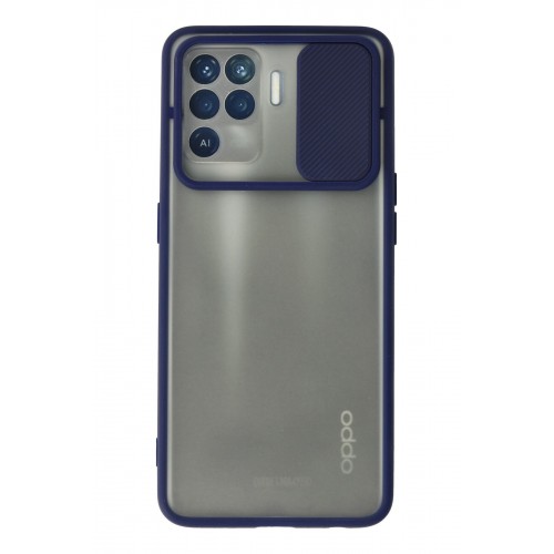 Newface Oppo Reno 5 Lite Kılıf Palm Buzlu Kamera Sürgülü Silikon - Lacivert Newface Oppo Reno 5 Lite Kılıf Palm Buzlu Kamera Sürgülü Silikon - Lacivert