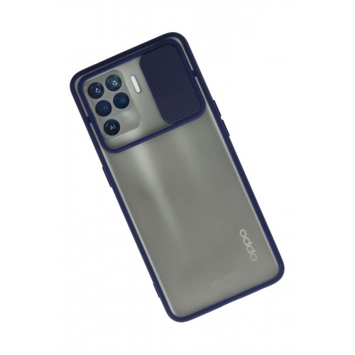 Newface Oppo Reno 5 Lite Kılıf Palm Buzlu Kamera Sürgülü Silikon - Lacivert Newface Oppo Reno 5 Lite Kılıf Palm Buzlu Kamera Sürgülü Silikon - Lacivert