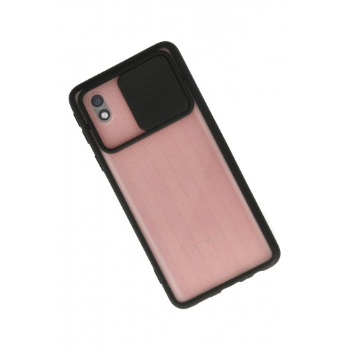 Newface Samsung Galaxy A01 Core Kılıf Palm Buzlu Kamera Sürgülü Silikon - Siyah Newface Samsung Galaxy A01 Core Kılıf Palm Buzlu Kamera Sürgülü Silikon - Siyah