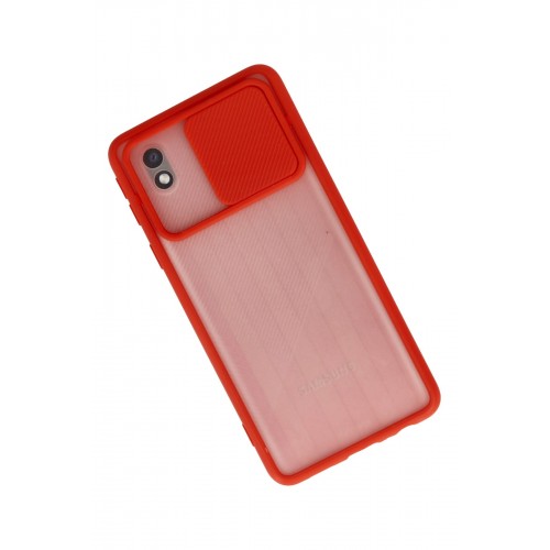 Newface Samsung Galaxy A01 Core Kılıf Palm Buzlu Kamera Sürgülü Silikon - Kırmızı Newface Samsung Galaxy A01 Core Kılıf Palm Buzlu Kamera Sürgülü Silikon - Kırmızı