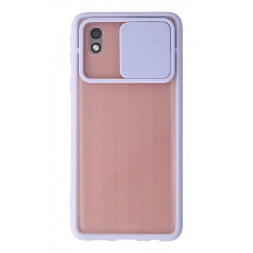 Newface Samsung Galaxy A01 Core Kılıf Palm Buzlu Kamera Sürgülü Silikon - Lila Newface Samsung Galaxy A01 Core Kılıf Palm Buzlu Kamera Sürgülü Silikon - Lila