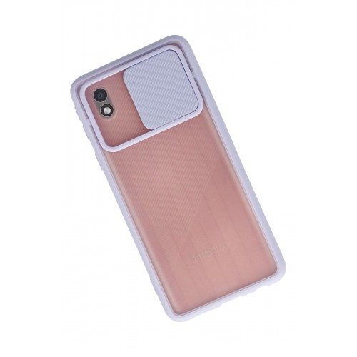 Newface Samsung Galaxy A01 Core Kılıf Palm Buzlu Kamera Sürgülü Silikon - Lila Newface Samsung Galaxy A01 Core Kılıf Palm Buzlu Kamera Sürgülü Silikon - Lila