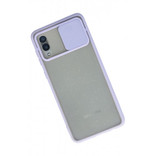 Newface Samsung Galaxy A02 Kılıf Palm Buzlu Kamera Sürgülü Silikon - Lila Newface Samsung Galaxy A02 Kılıf Palm Buzlu Kamera Sürgülü Silikon - Lila