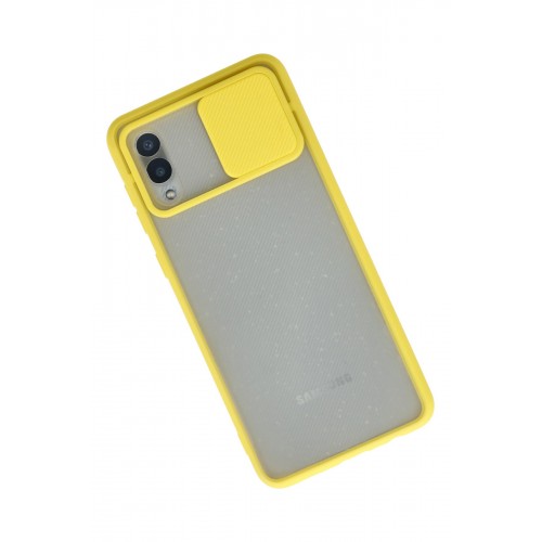 Newface Samsung Galaxy A02 Kılıf Palm Buzlu Kamera Sürgülü Silikon - Sarı Newface Samsung Galaxy A02 Kılıf Palm Buzlu Kamera Sürgülü Silikon - Sarı